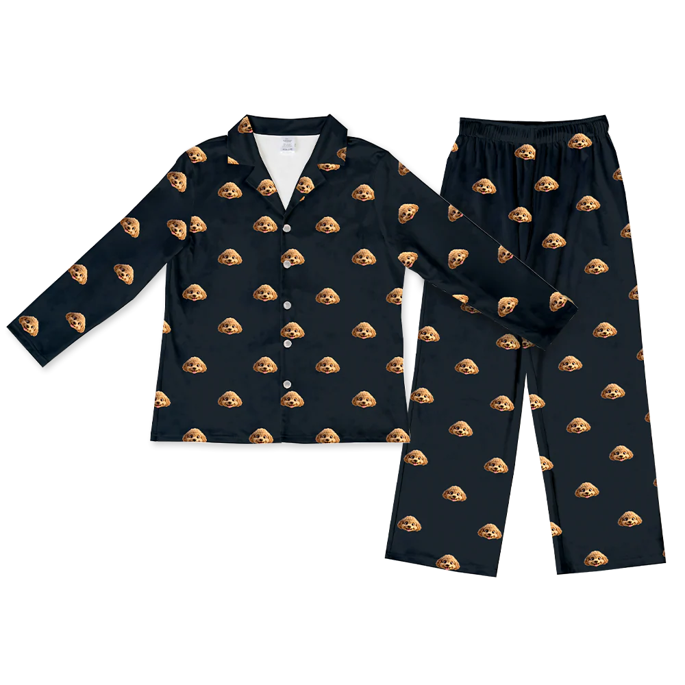 Adult Custom Cartoon Pet Face Pajamas - Image 8