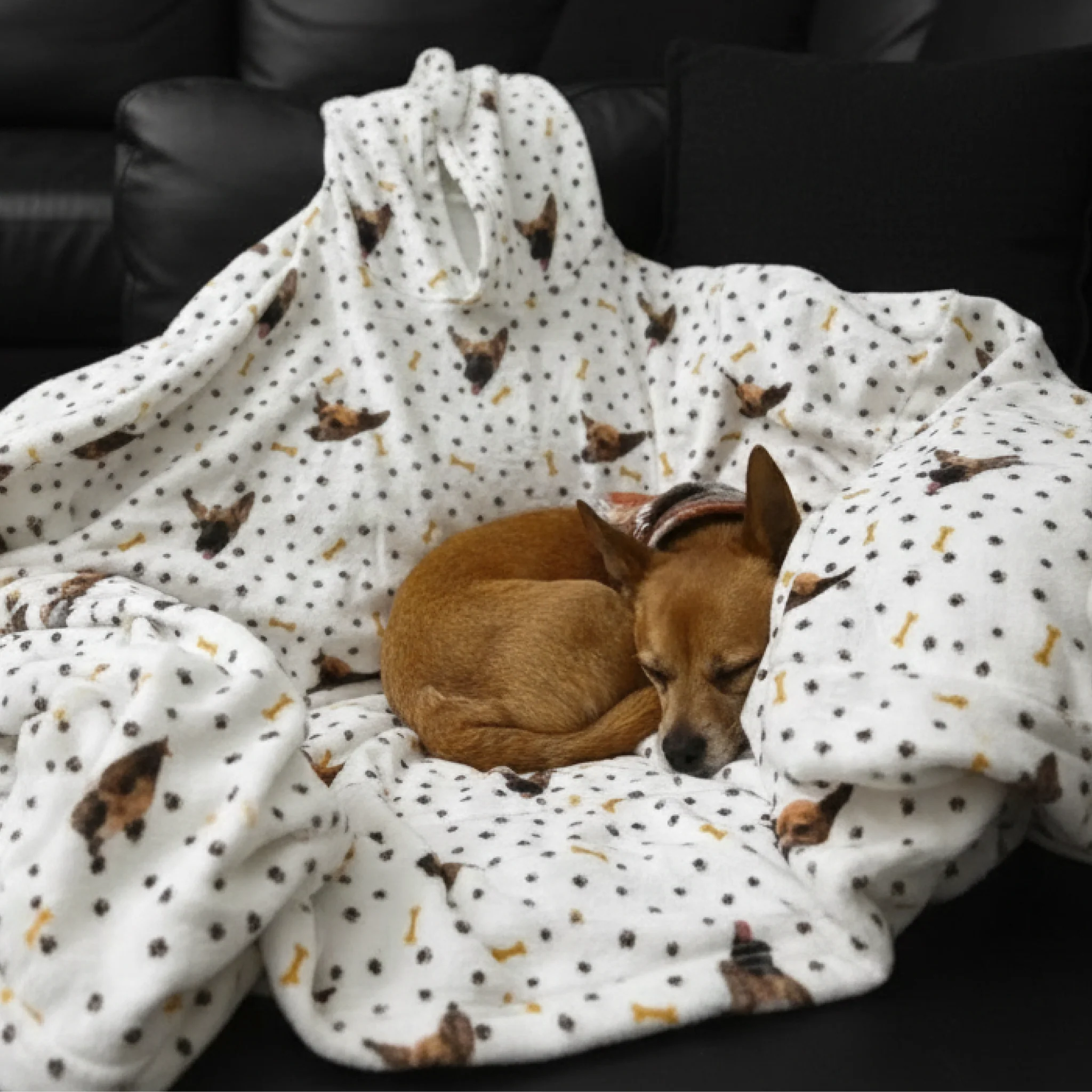 Kids Custom Pet Face Fleece Blanket Hoodie - Image 3
