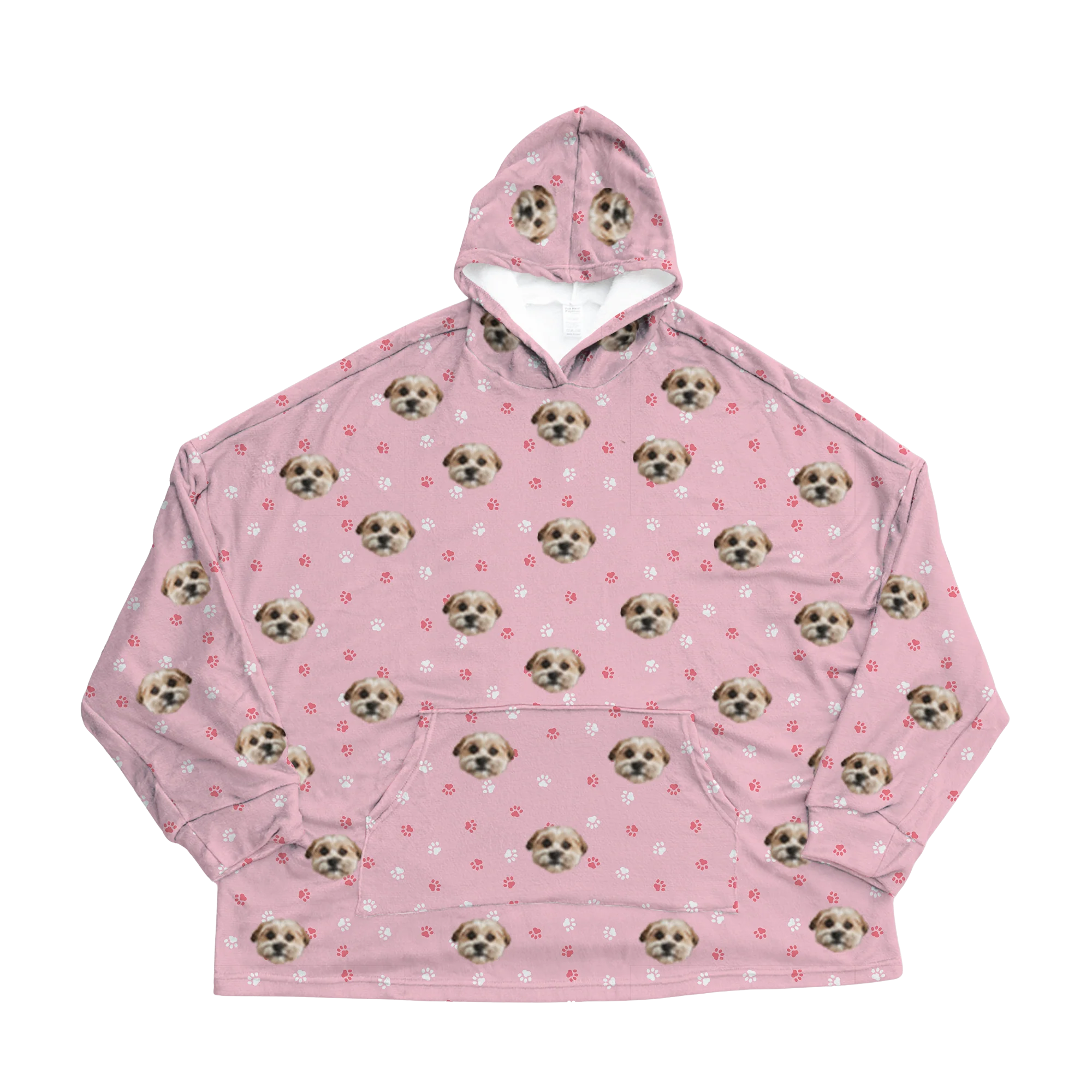 Kids Custom Pet Face Fleece Blanket Hoodie - Image 4