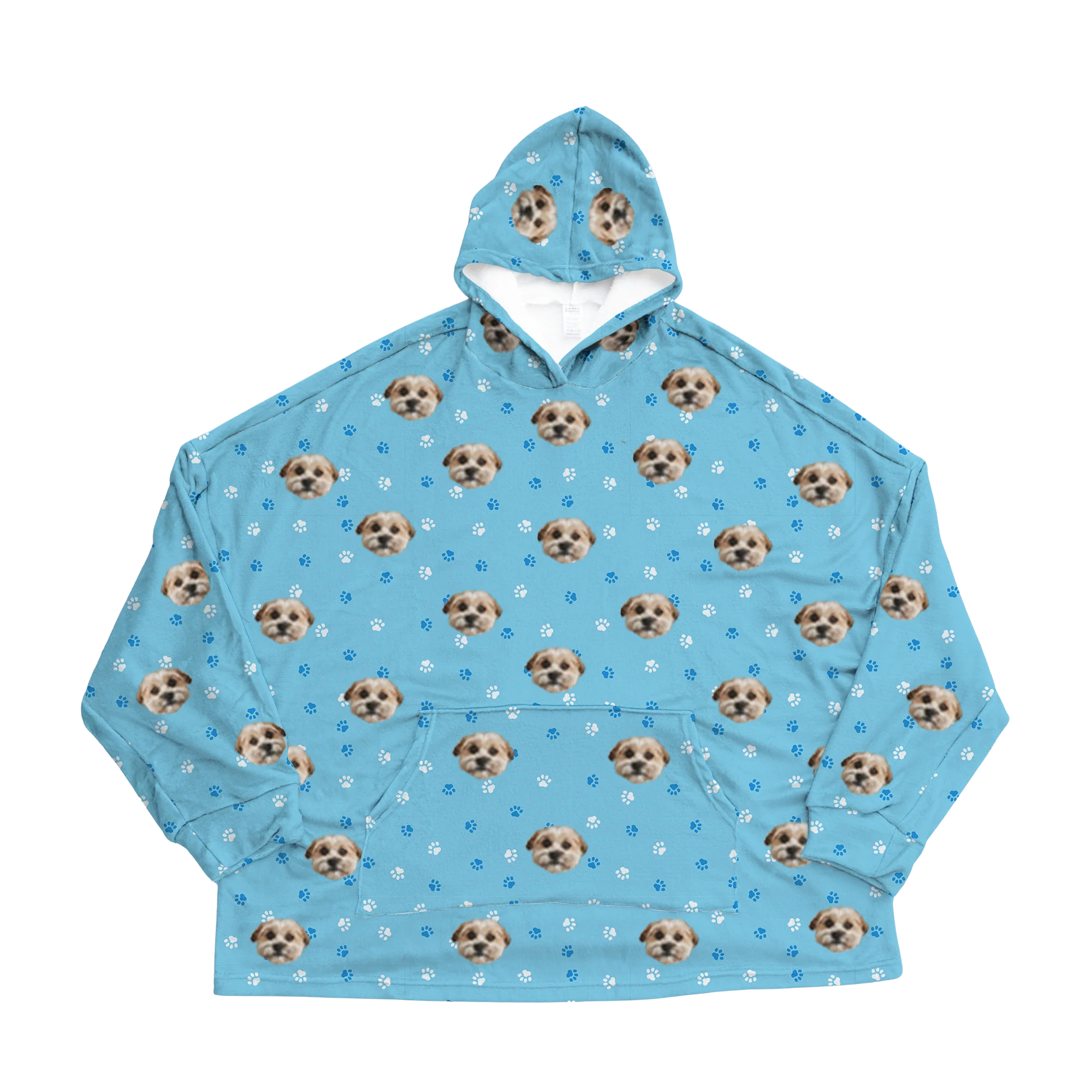 Kids Custom Pet Face Fleece Blanket Hoodie - Image 5