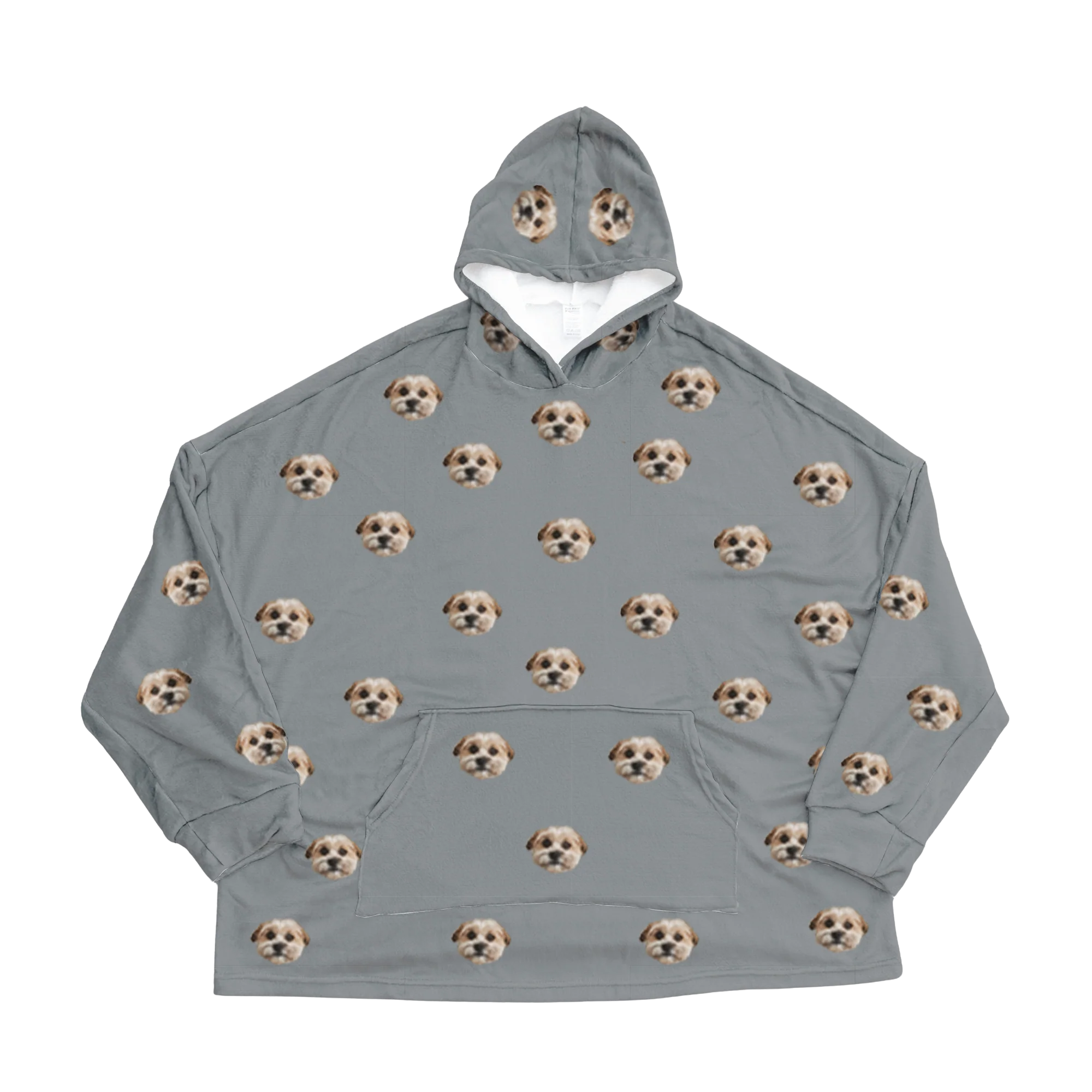 Kids Custom Pet Face Fleece Blanket Hoodie - Image 6