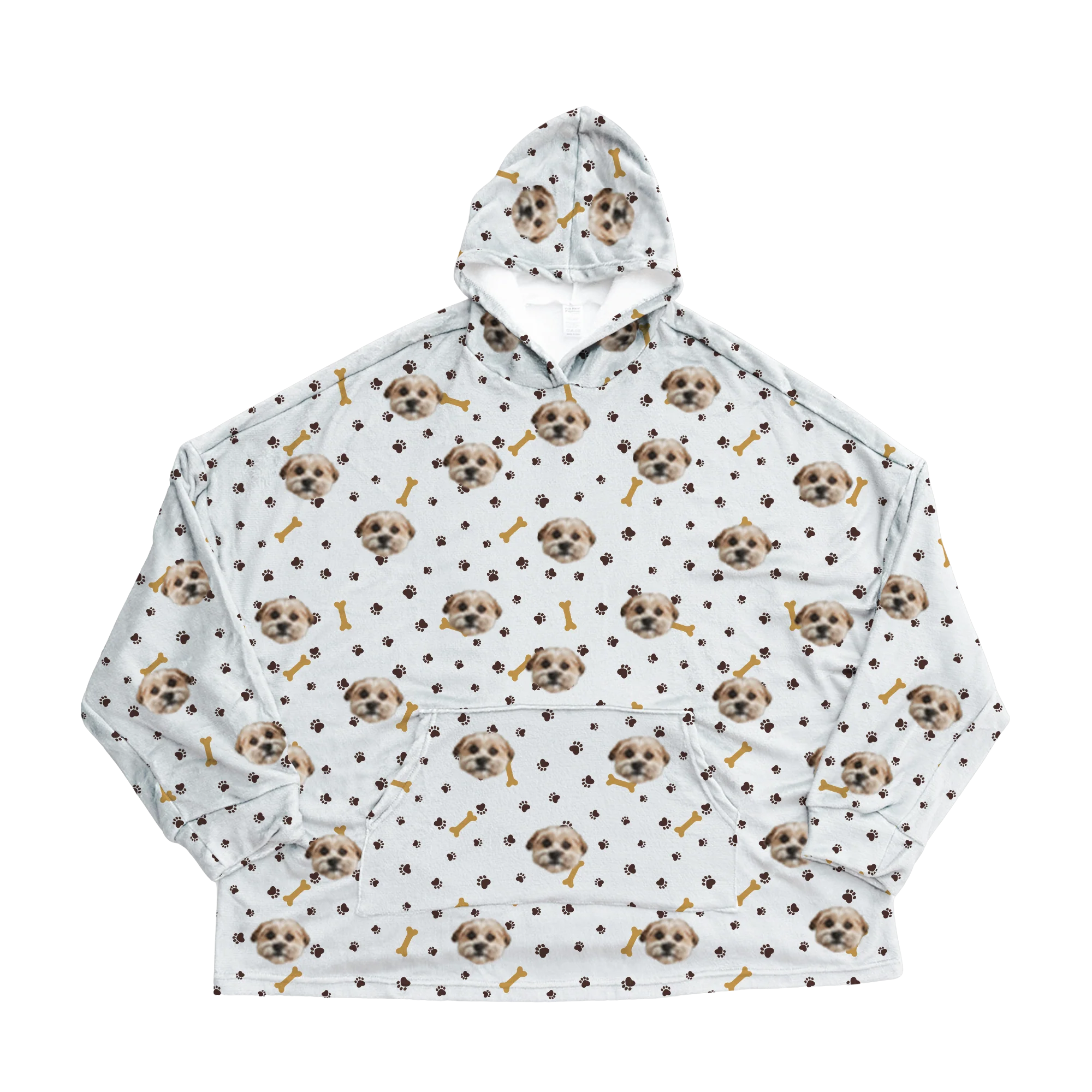 Kids Custom Pet Face Fleece Blanket Hoodie - Image 8