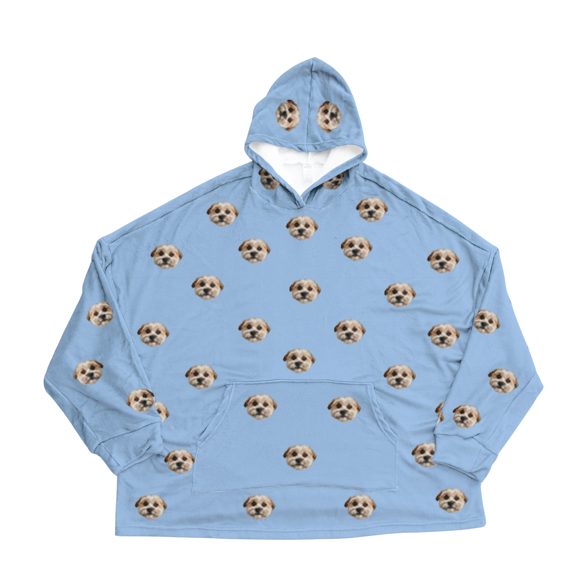 Kids Custom Pet Face Fleece Blanket Hoodie - Image 9
