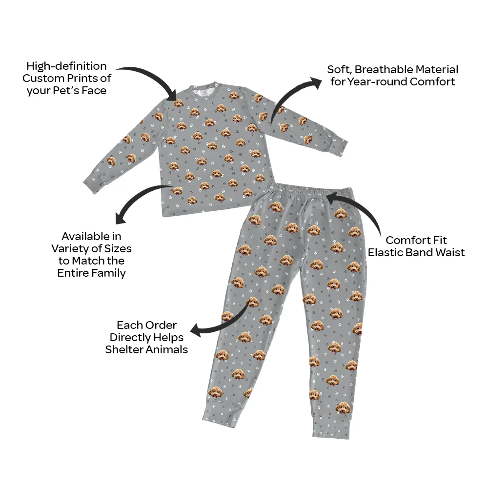 Kids Custom Pet Face Jogger Pajamas - Image 3