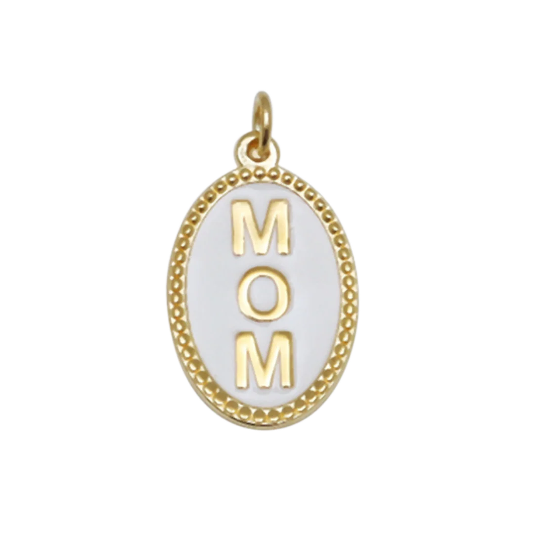 Mom Oval Medallion with White Fill
