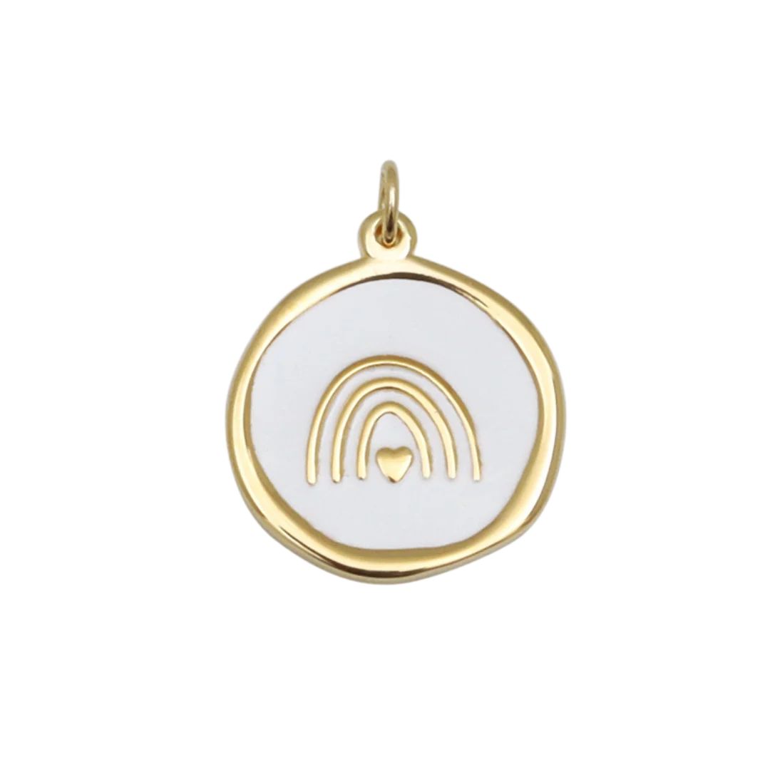 Rainbow Medallion with White Fill