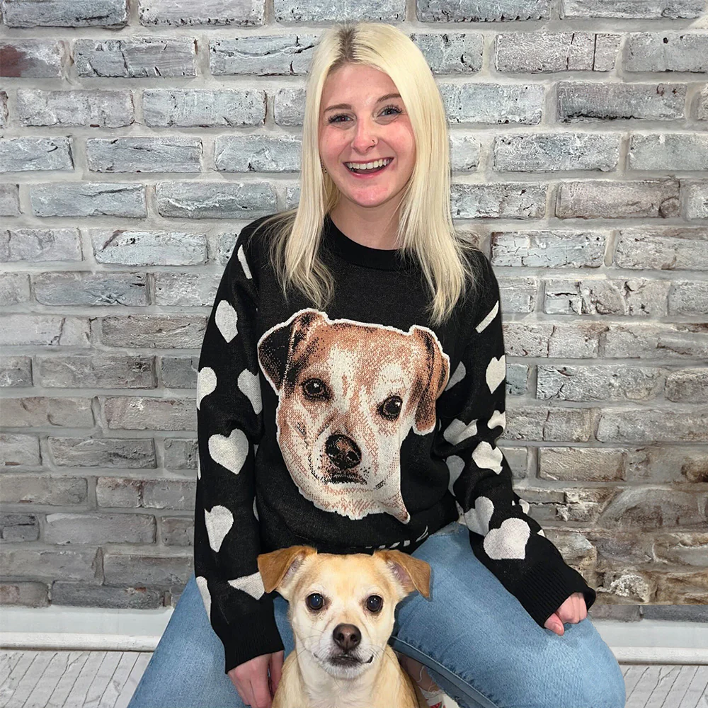 Heart Sleeve Custom Knit Pet Sweater - Image 3